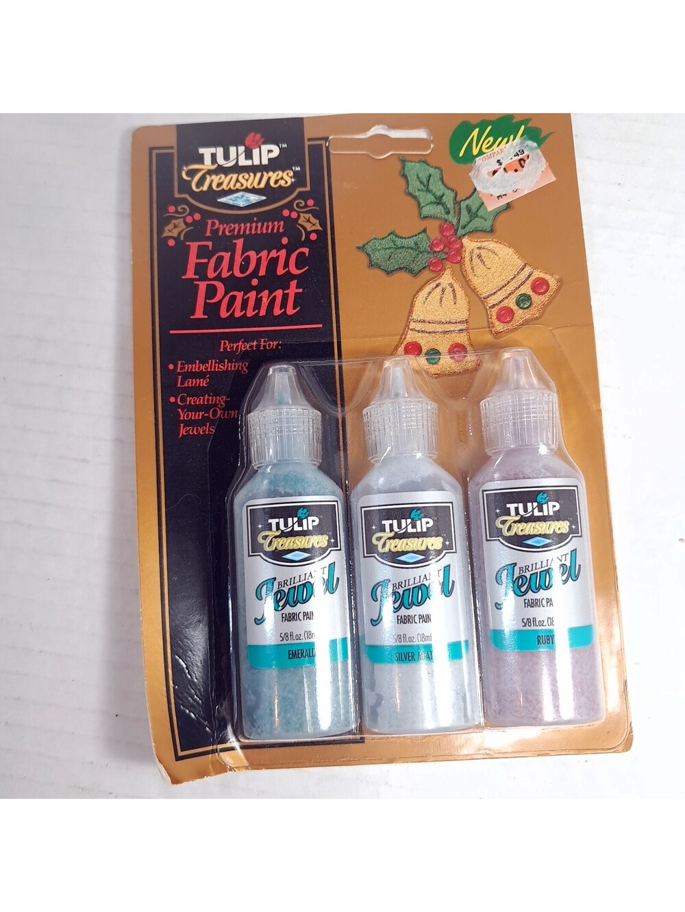 Tulip Treasures Premium Fabric Paint Brilliant Jewel Emerald Silver Agate Ruby